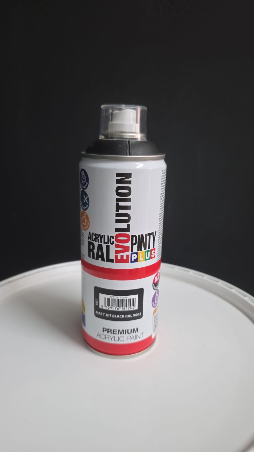 Pintyplus Evolution - Premium Acrylic Paint negro mate