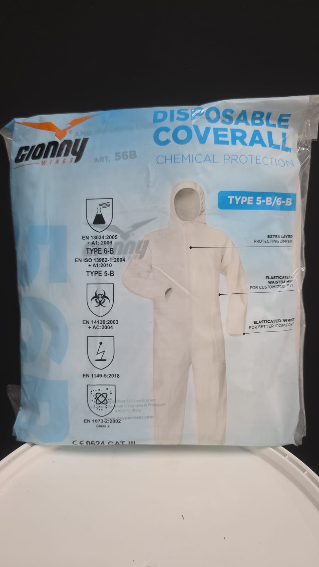 Mono de Protección Desechable GIONNY WINGS – Protección Química Tipo 5-B/6-B